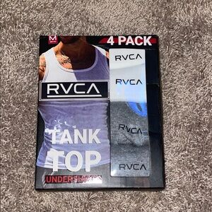 NWT RVCA Men’s 4-Pack Tank Top Undershirts - 2 White & 2 Gray size medium